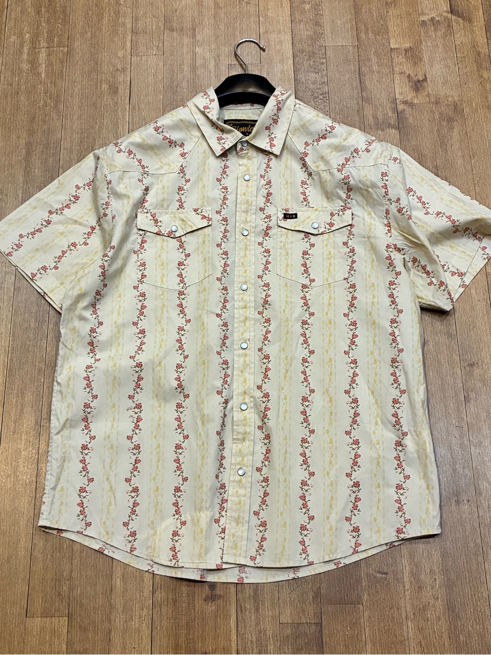 Howler Brothers - Hibiscus Ribbons / short-sleeve Snapshirt - LARGE